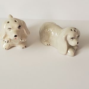 🍓Vintage White Cocker Spaniel Salt Pepper Shakers